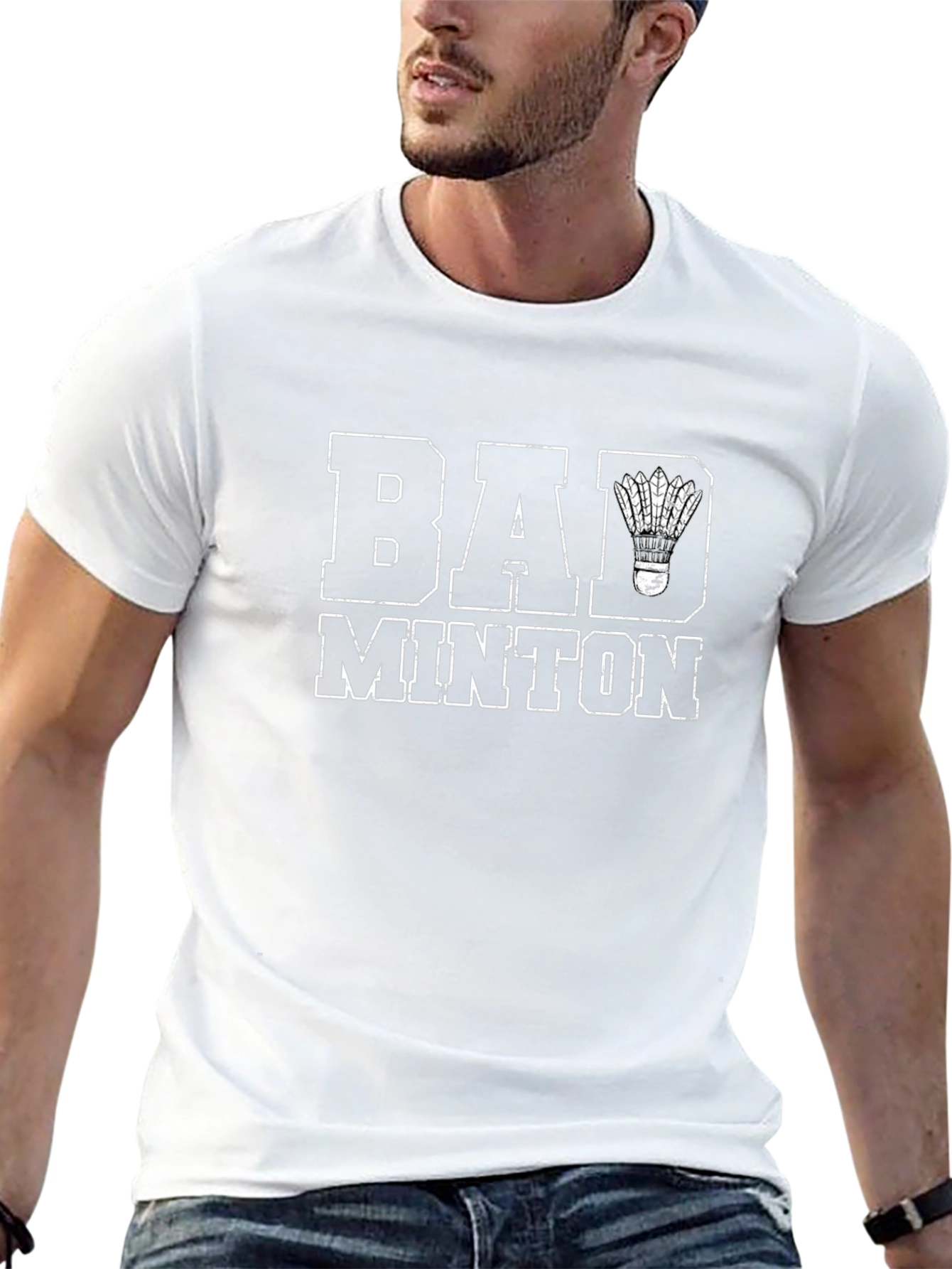 Badminton Graphic Tee - Sporty Casual T-Shirt