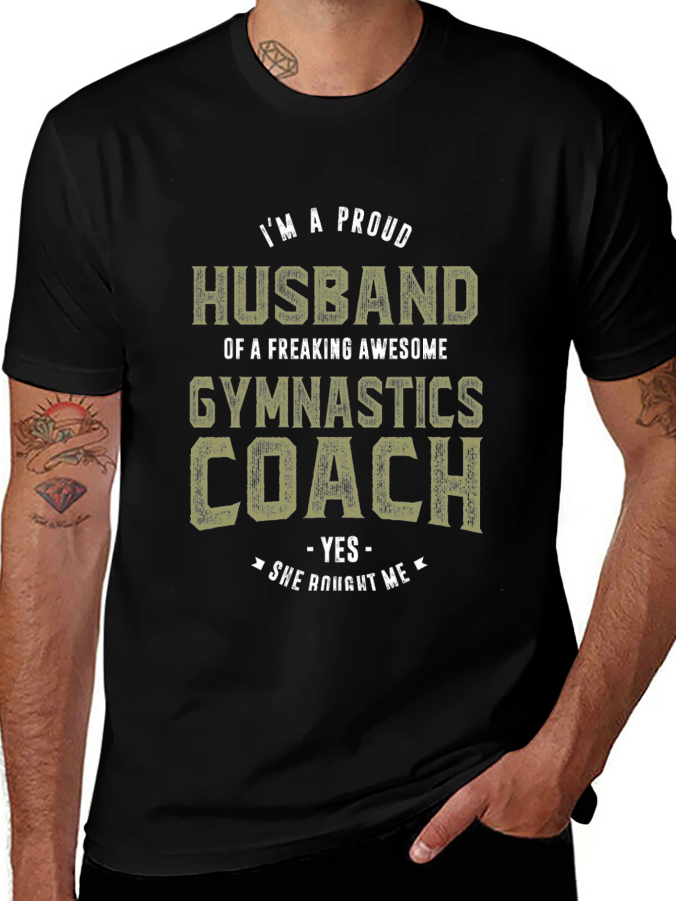 Proud Husband Gymnastics Coach Graphic Tee