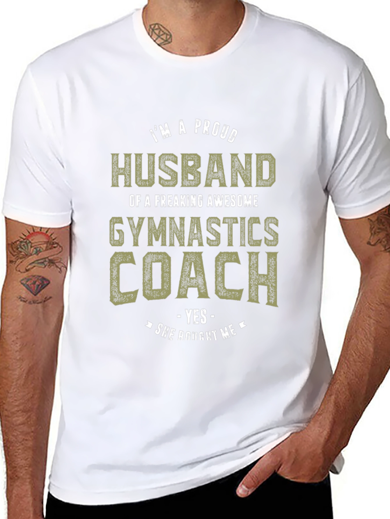 Proud Husband Gymnastics Coach Graphic Tee