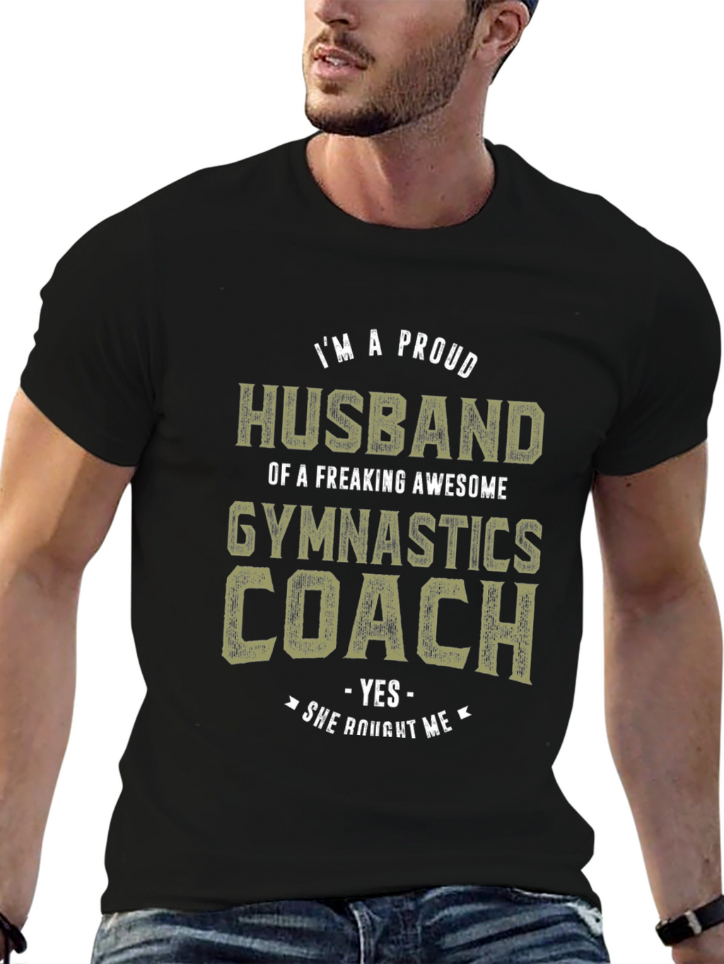 Proud Husband Gymnastics Coach Graphic Tee