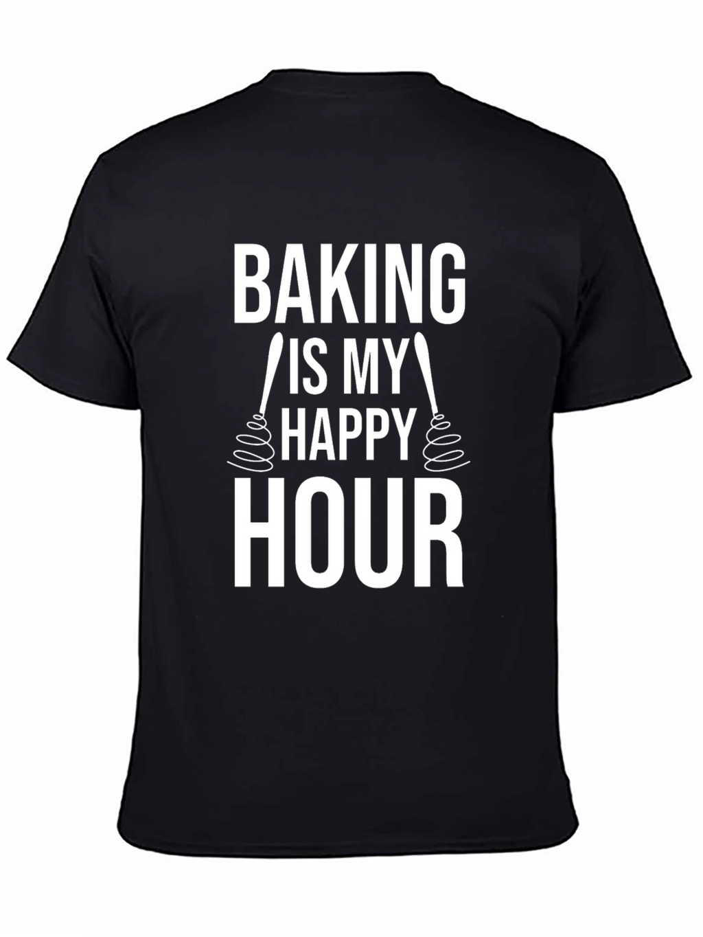 Baking Is My Happy Hour Black T-Shirt