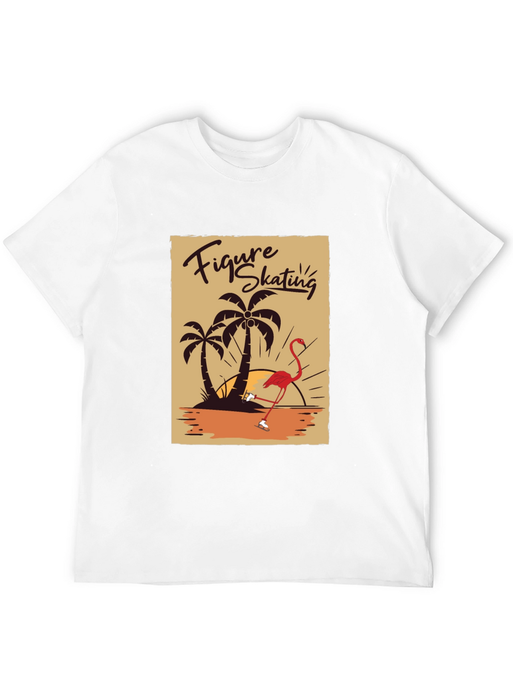 Figure Skating Flamingo Graphic Tee