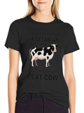 Second Hand Vegetarian Eat Cow T-Shirt