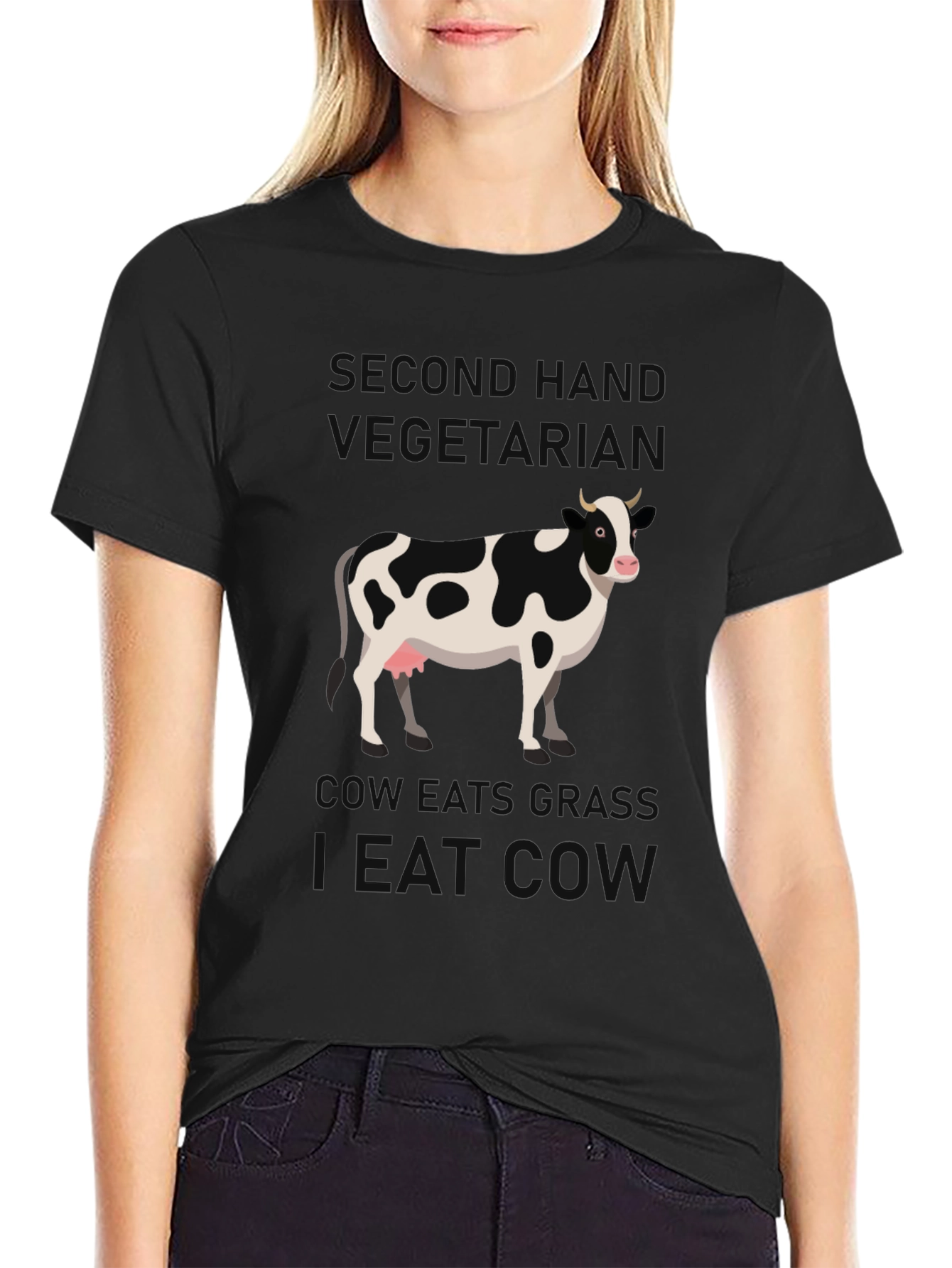 Second Hand Vegetarian Eat Cow T-Shirt