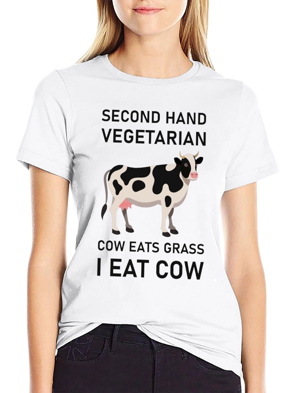 Second Hand Vegetarian Eat Cow T-Shirt