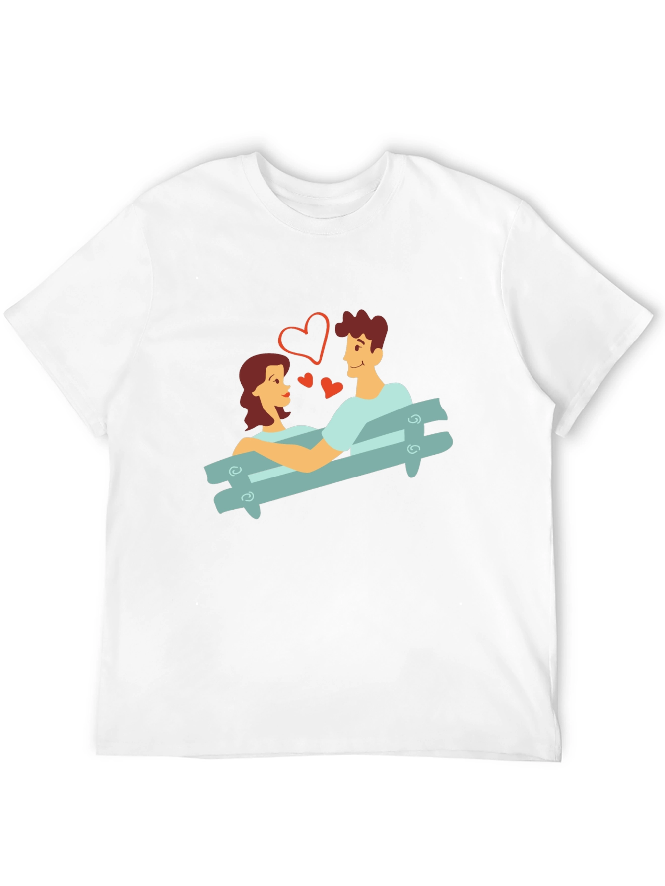 Romantic Couple on Bench Graphic Tee - Unisex