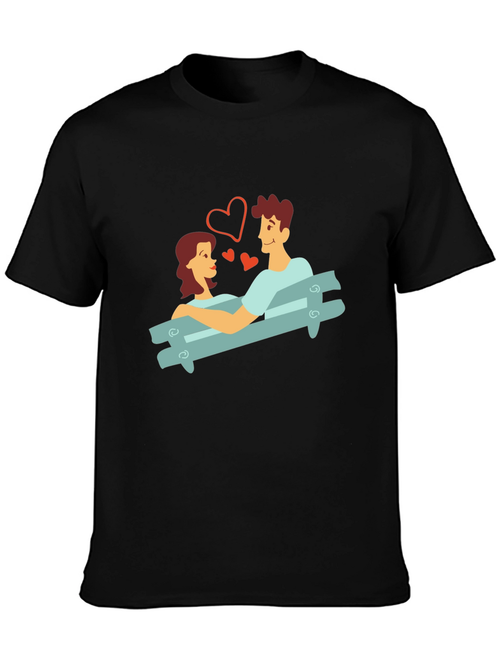 Romantic Couple on Bench Graphic Tee - Unisex