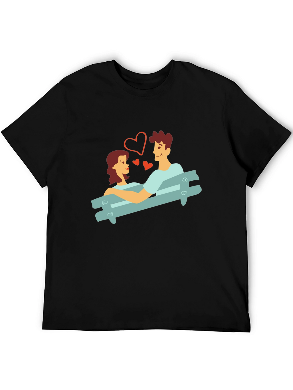 Romantic Couple on Bench Graphic Tee - Unisex