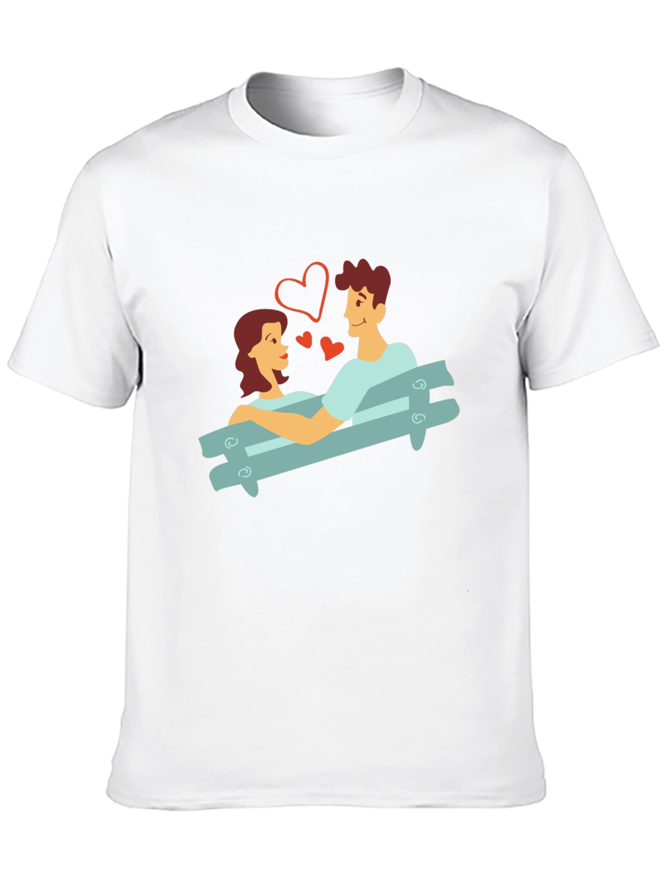 Romantic Couple on Bench Graphic Tee - Unisex