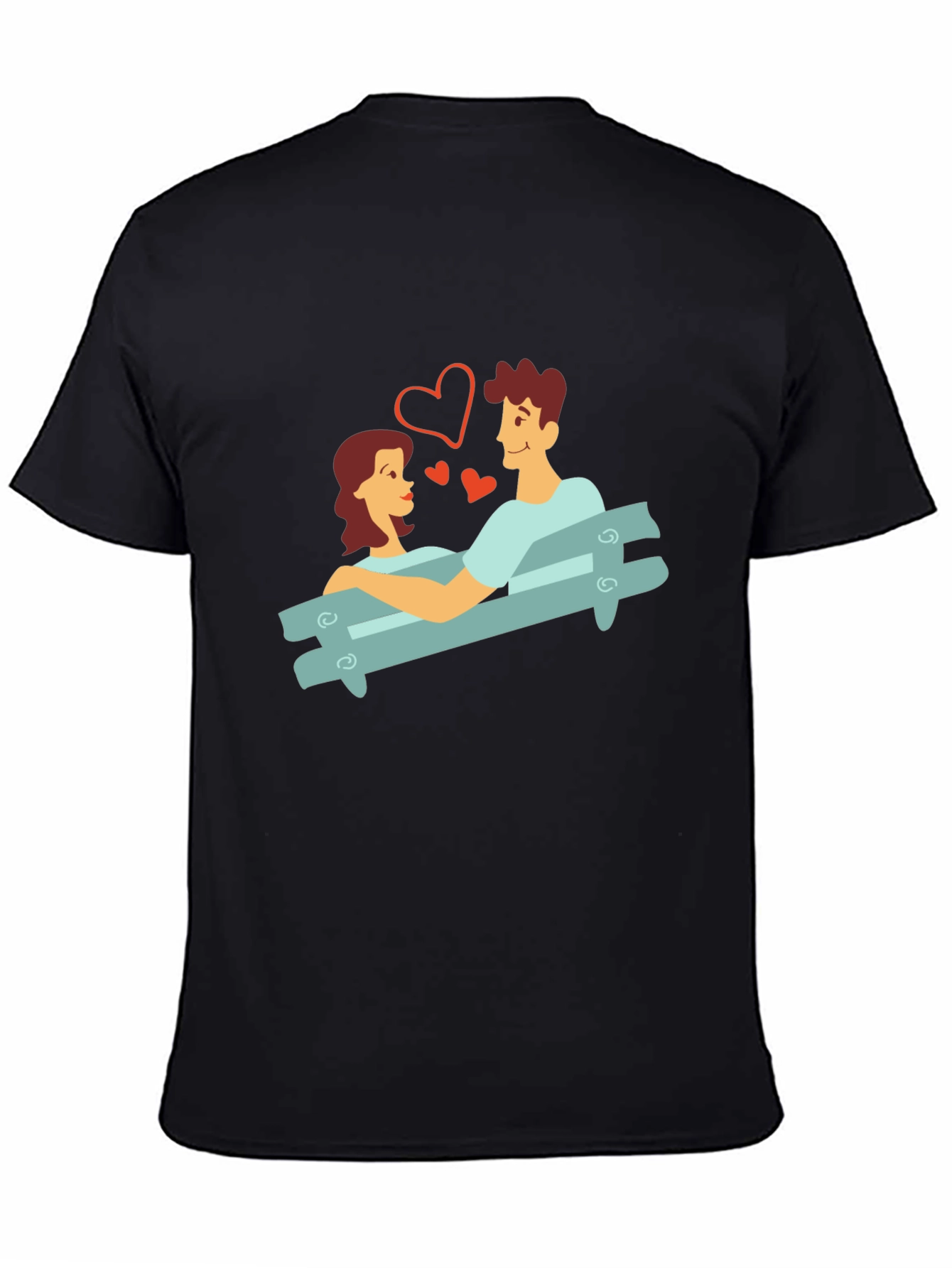 Romantic Couple on Bench Graphic Tee - Unisex