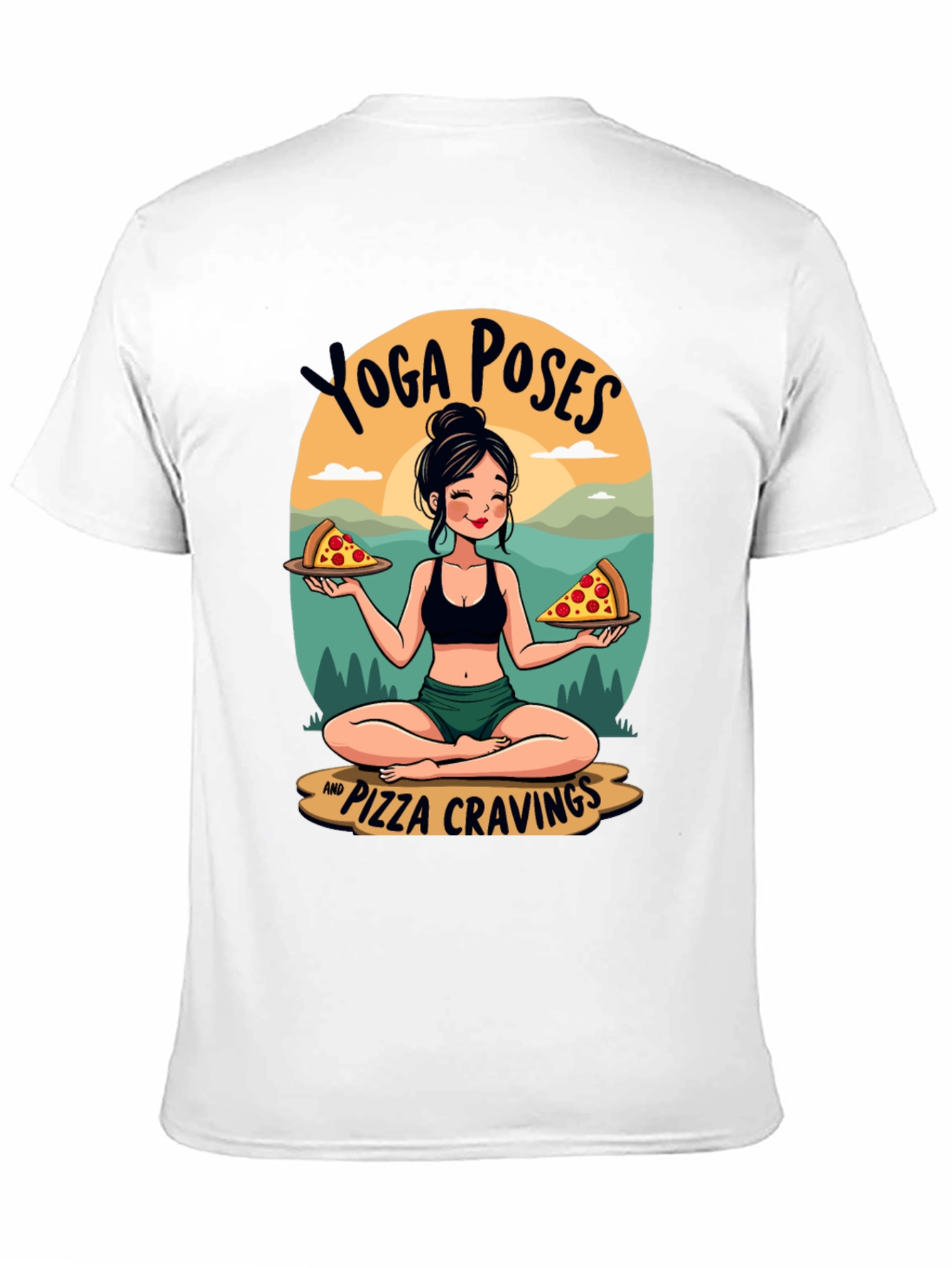 Yoga Poses and Pizza Cravings T-Shirt