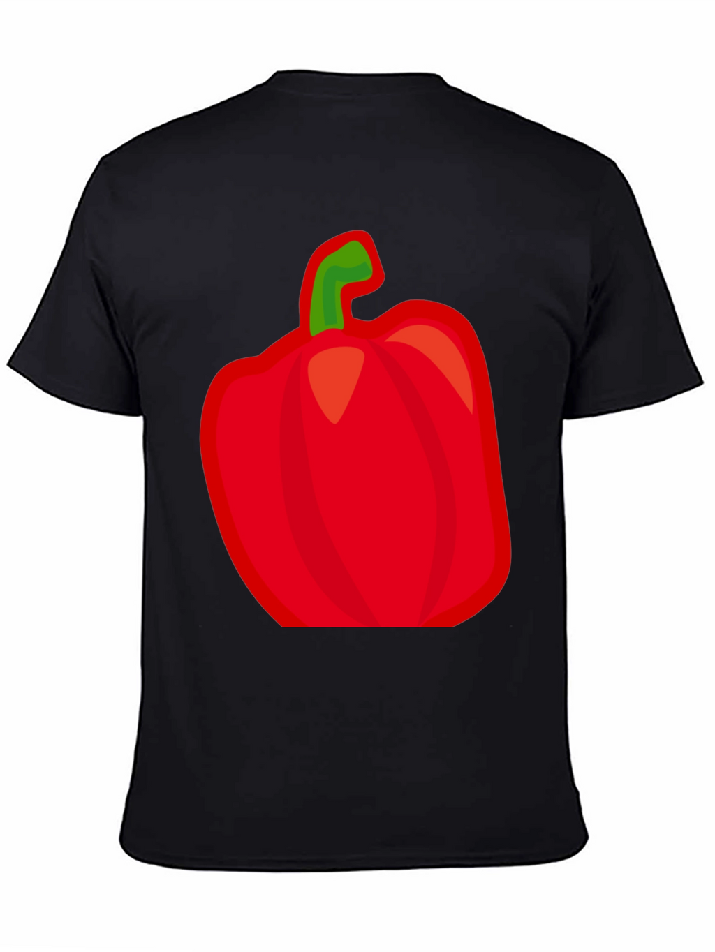 Red Pepper Graphic Tee - Black Cotton Shirt