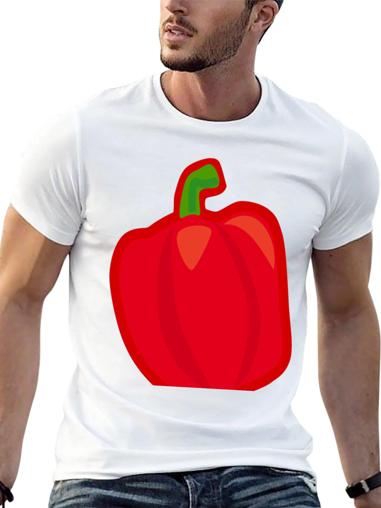 Red Pepper Graphic Tee - Black Cotton Shirt