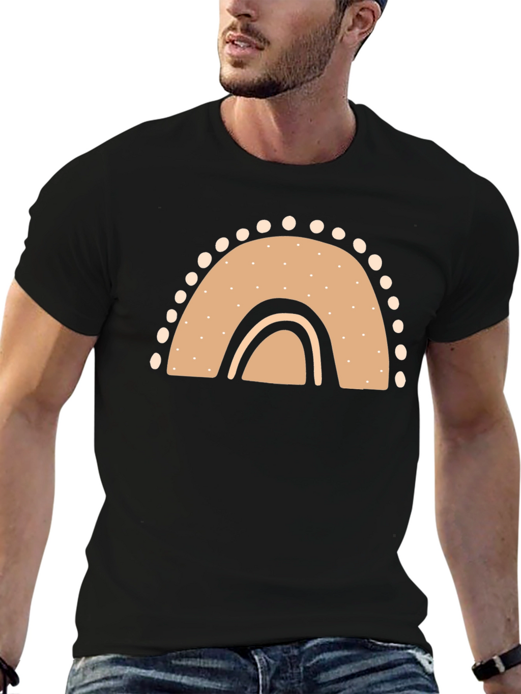 Boho Rainbow Graphic Tee - Casual Comfort