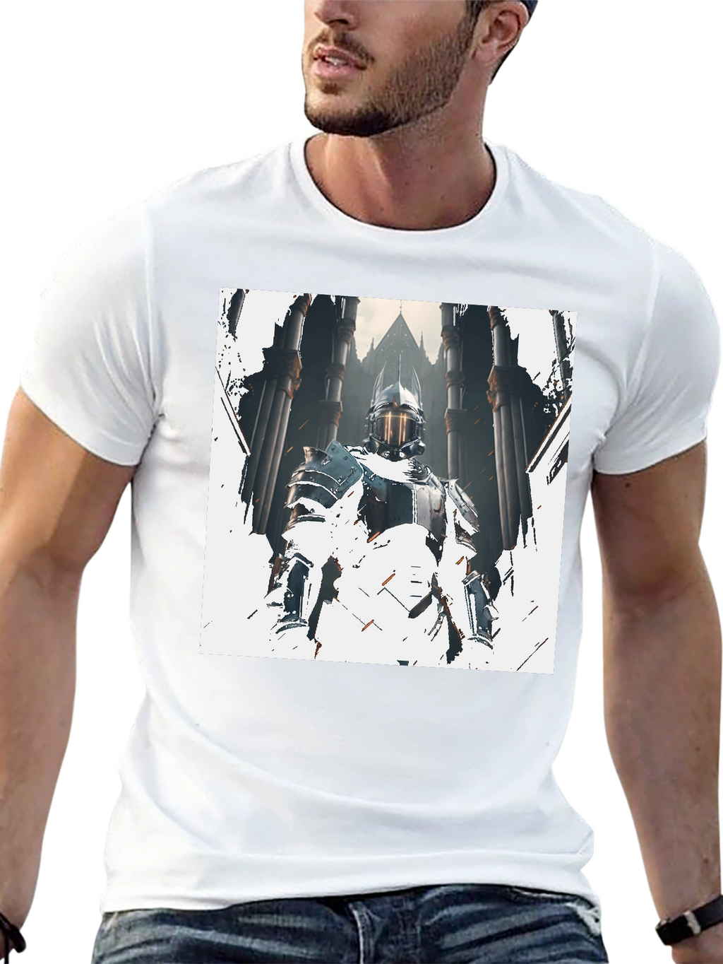 Knight Graphic Print Black T-Shirt