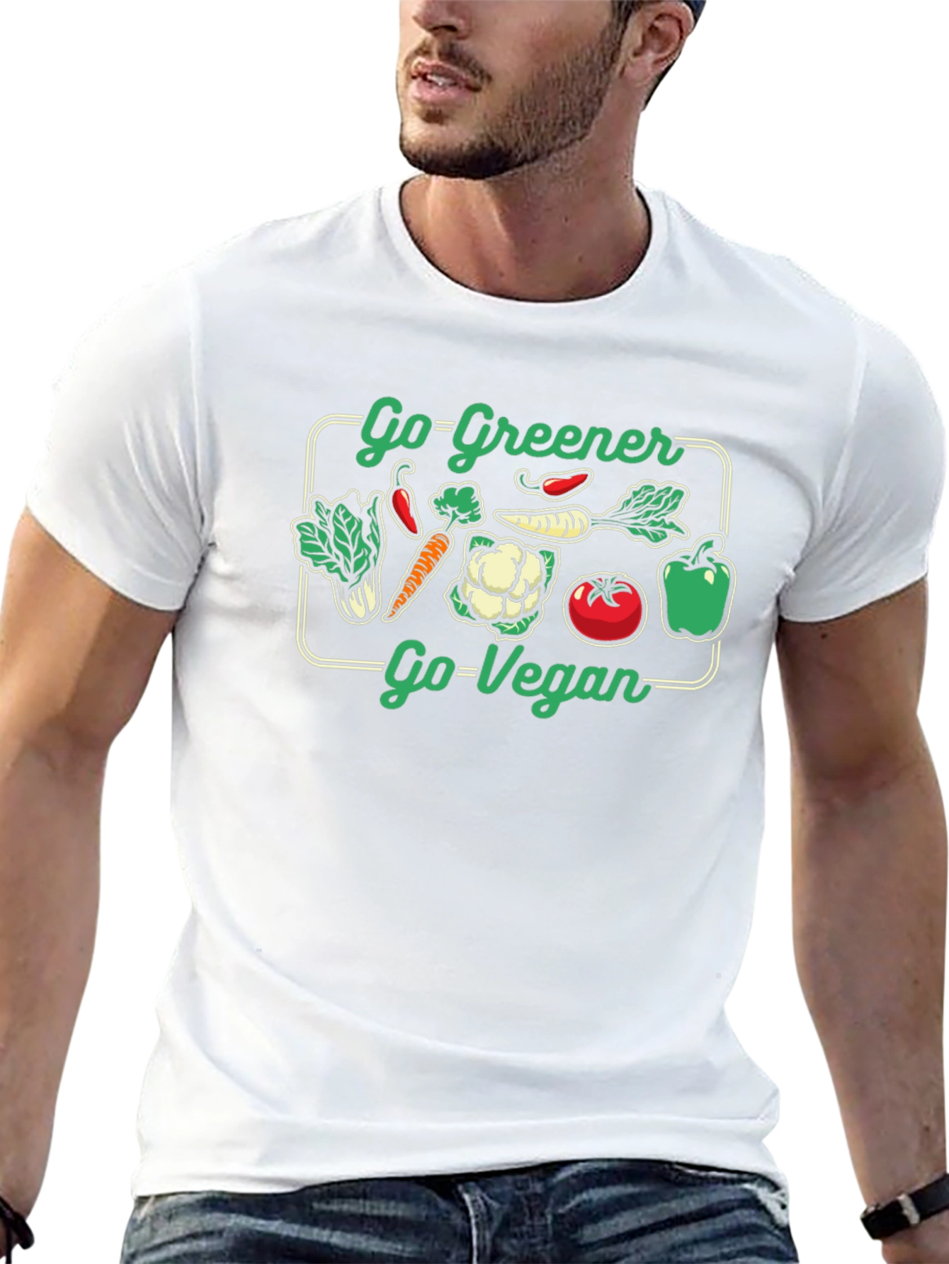 Go Greener Go Vegan Graphic T-Shirt