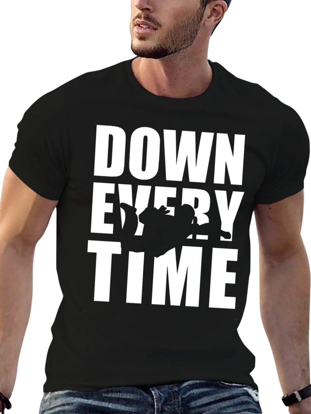 Down Every Time Black Graphic Tee