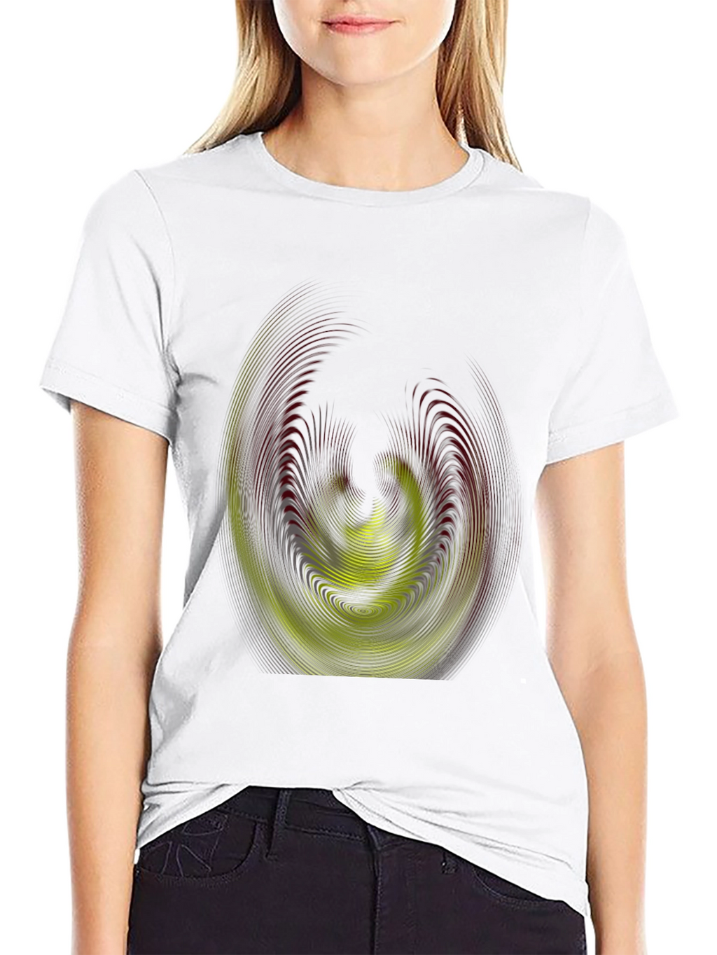 Abstract Swirl Graphic Print Tee - Modern Style