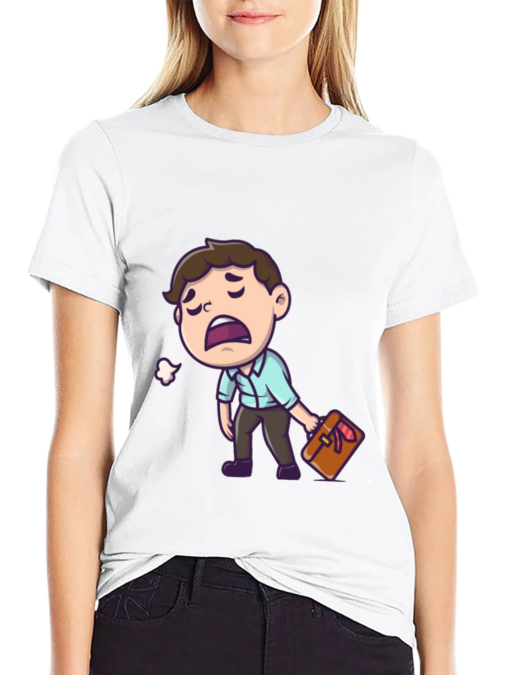 Funny Exhausted Cartoon Man T-Shirt