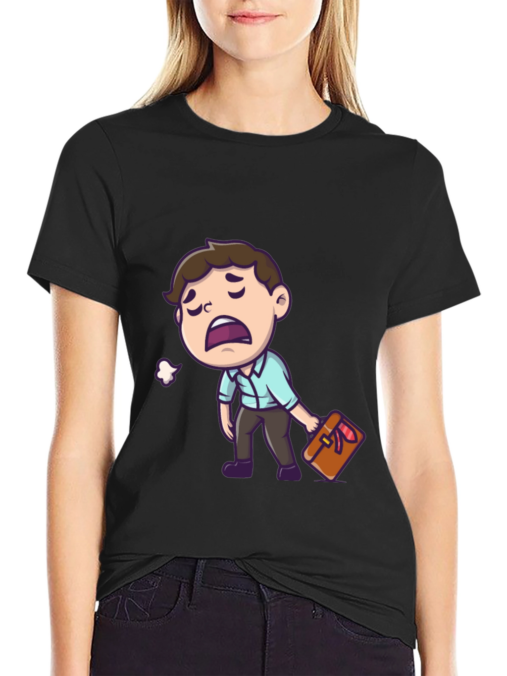 Funny Exhausted Cartoon Man T-Shirt