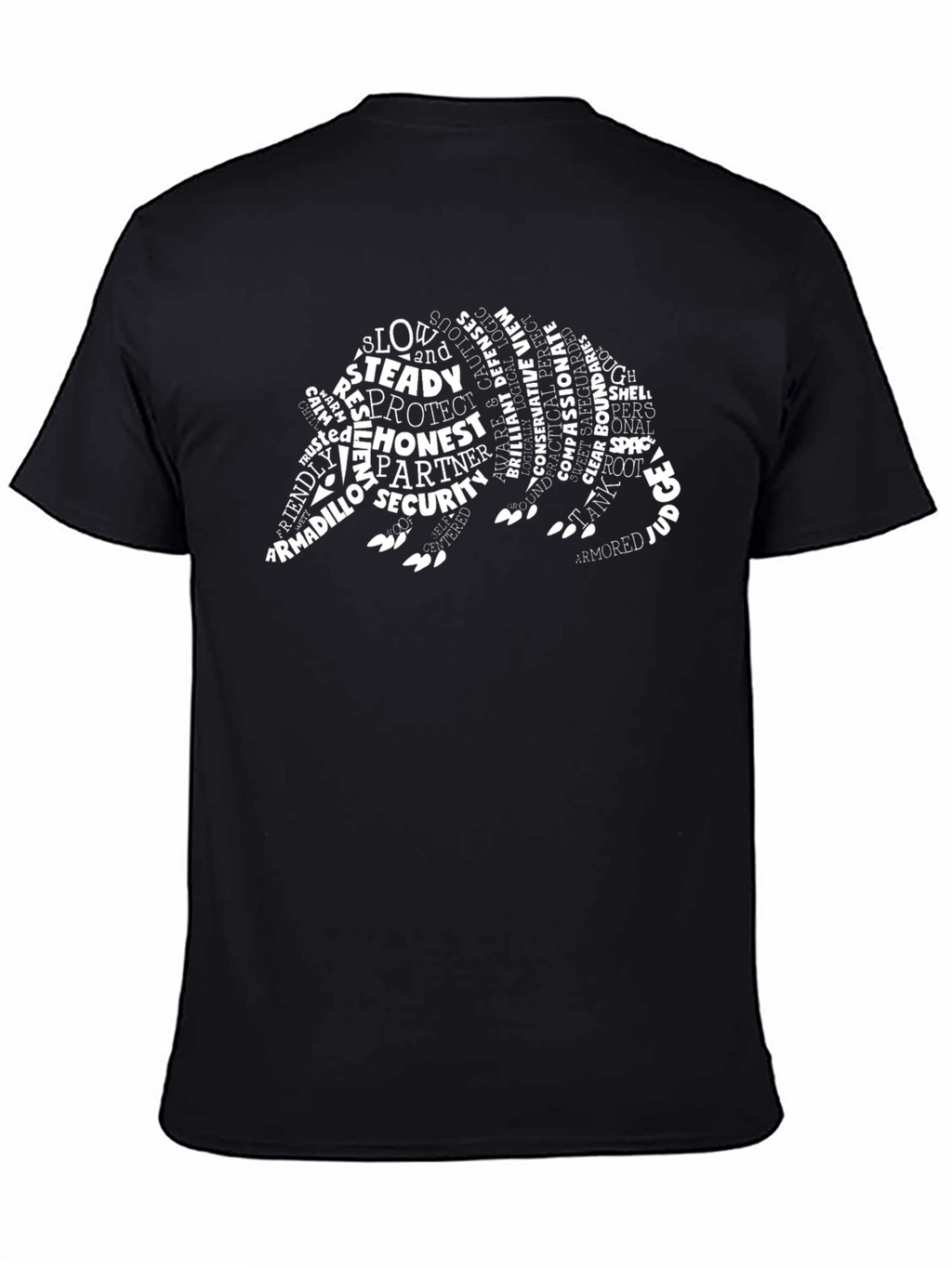 Armadillo Word Art Graphic Tee - Black
