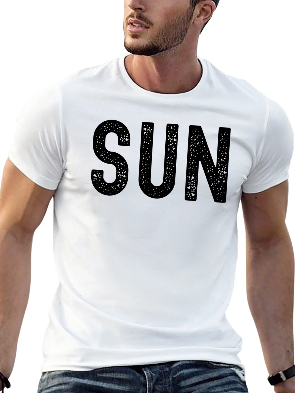 SUN Graphic Black T-Shirt - Casual Menswear