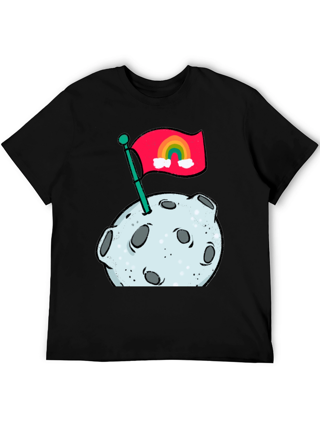 Moon Landing Rainbow Flag Graphic Tee