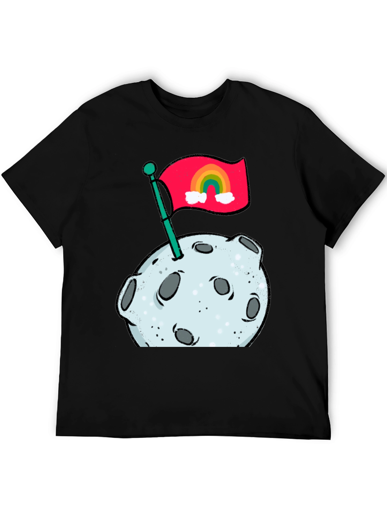 Moon Landing Rainbow Flag Graphic Tee