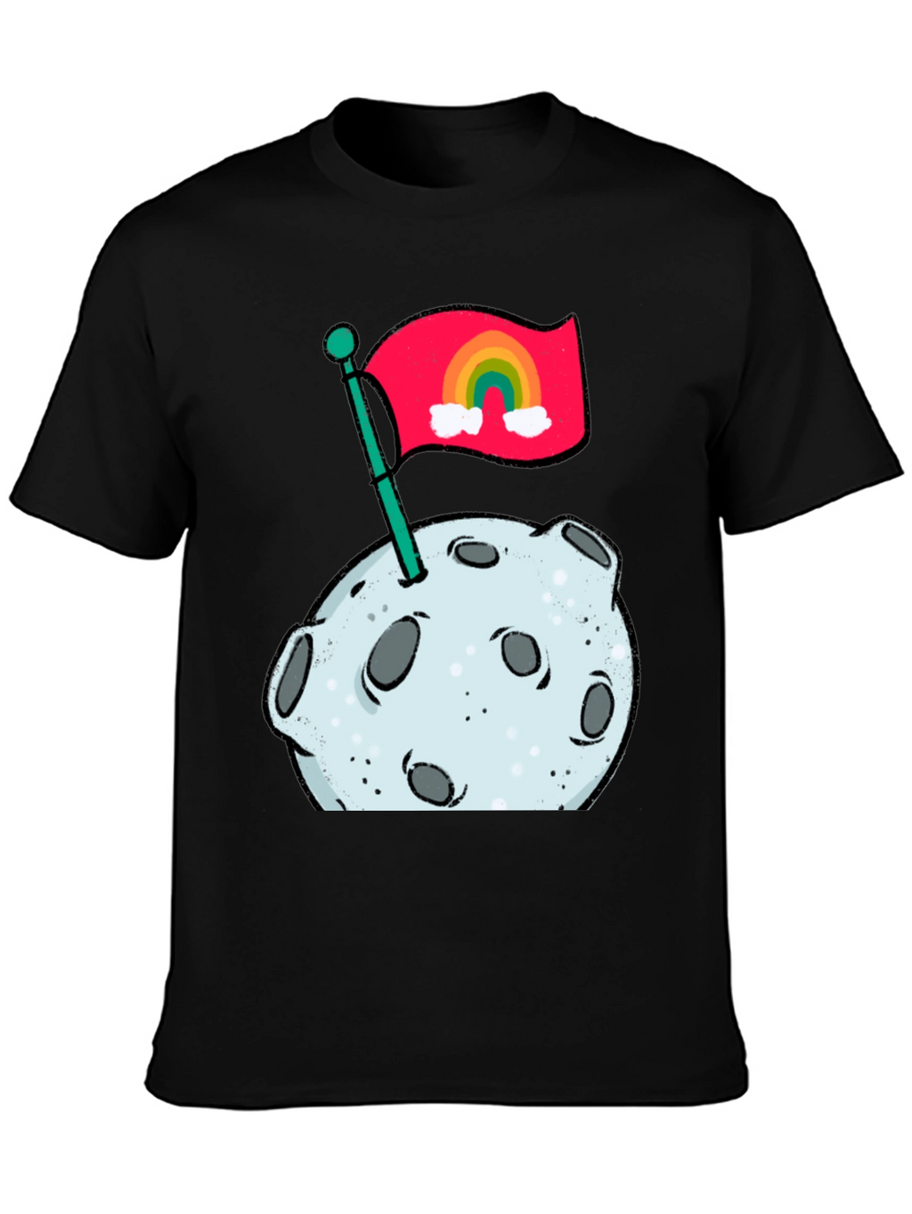 Moon Landing Rainbow Flag Graphic Tee
