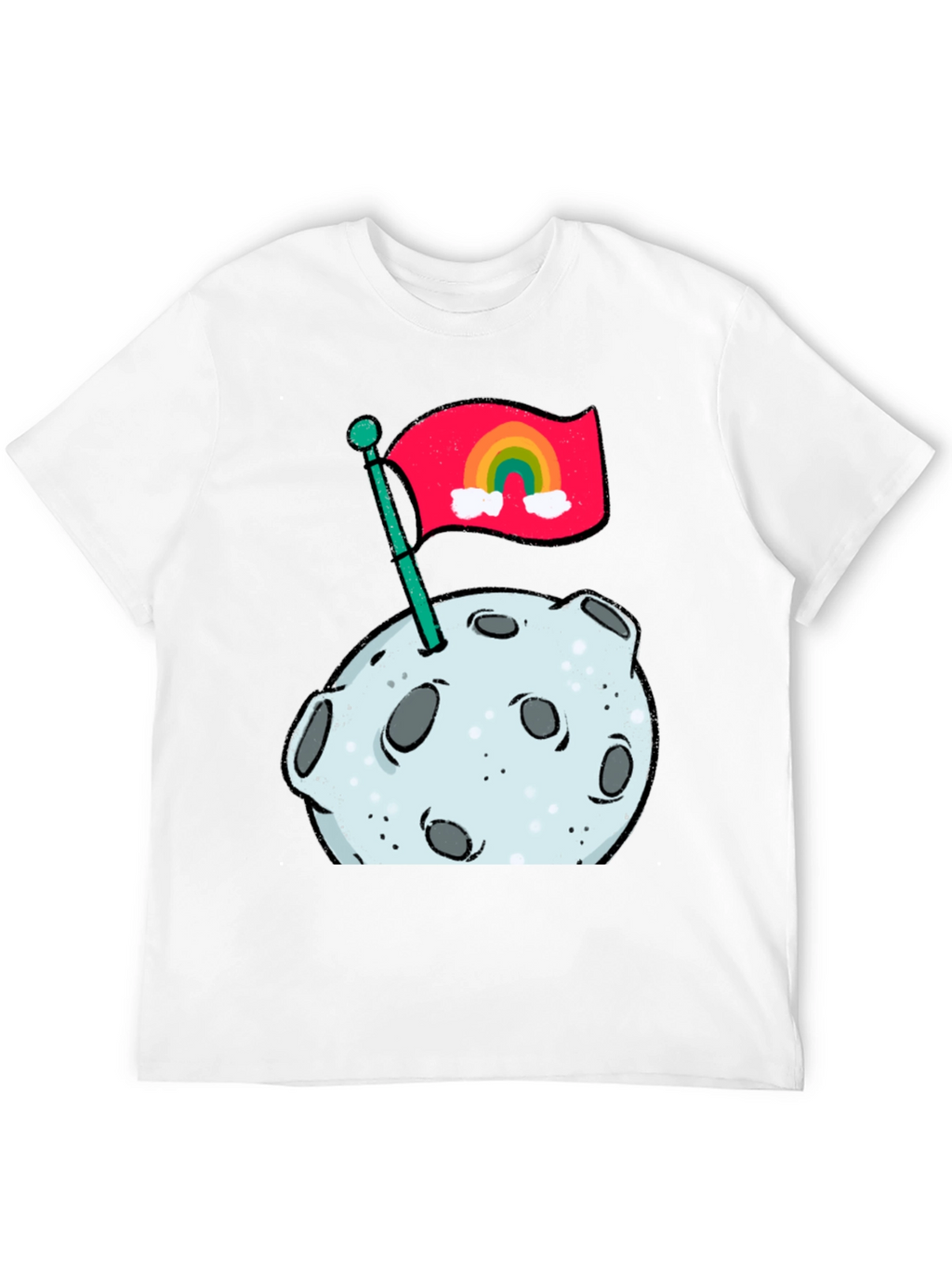 Moon Landing Rainbow Flag Graphic Tee