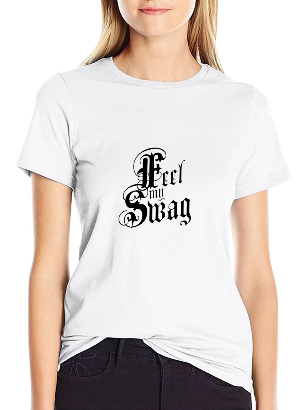 Feel My Swag Black Graphic Tee
