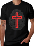 Red Cross Fingerprint Graphic T-Shirt