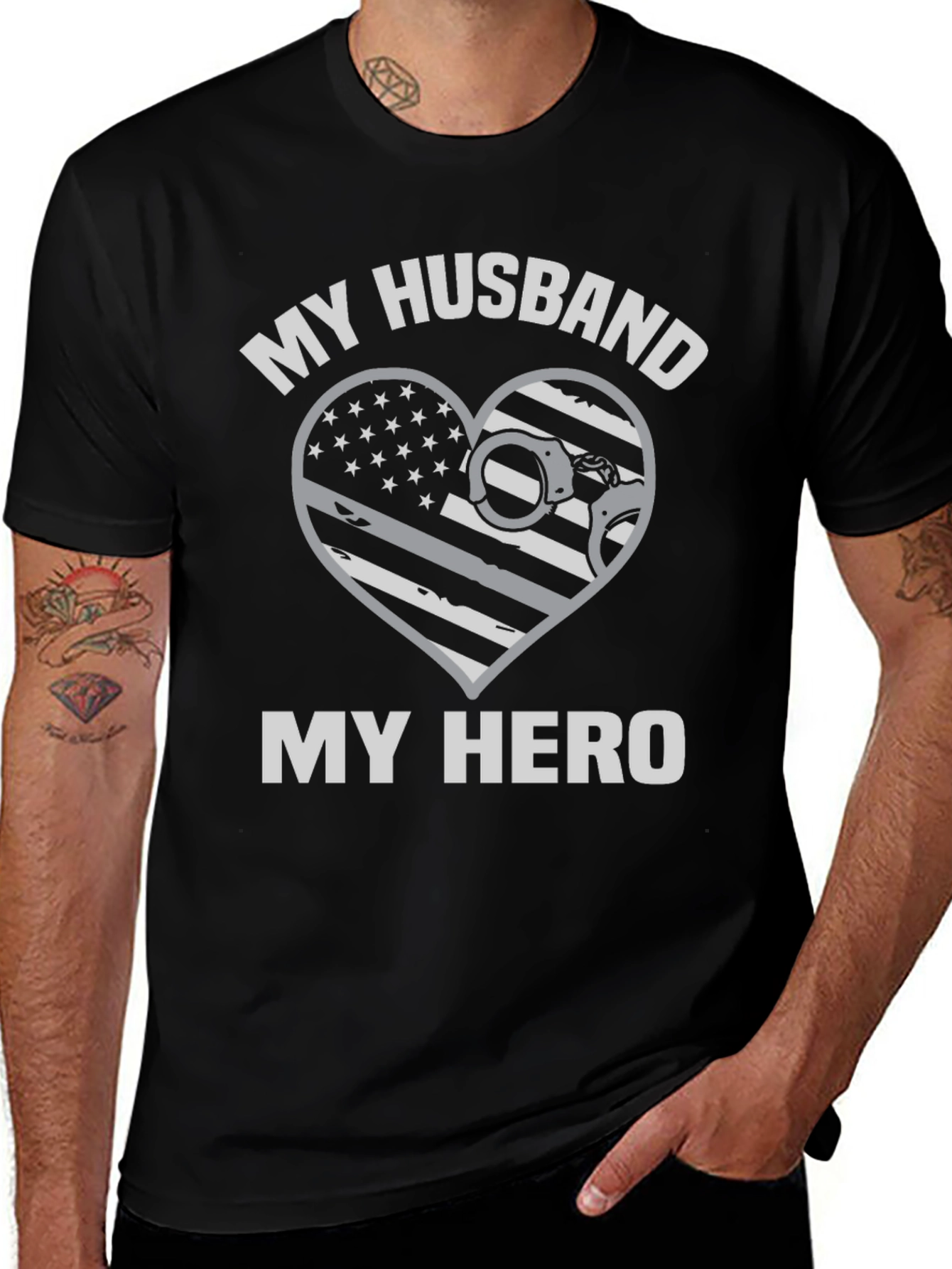My Husband My Hero Police T-Shirt