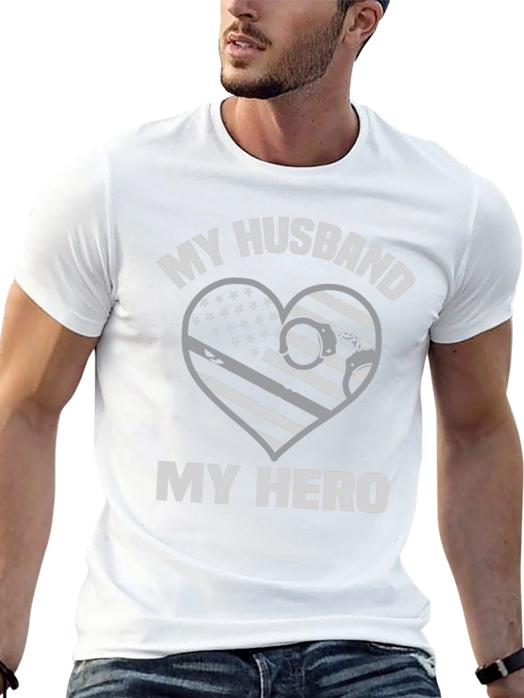 My Husband My Hero Police T-Shirt
