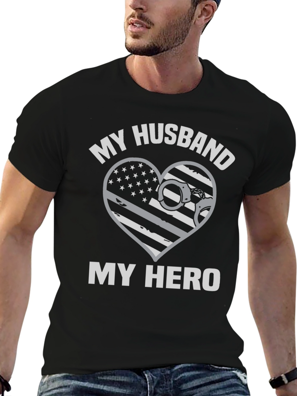 My Husband My Hero Police T-Shirt
