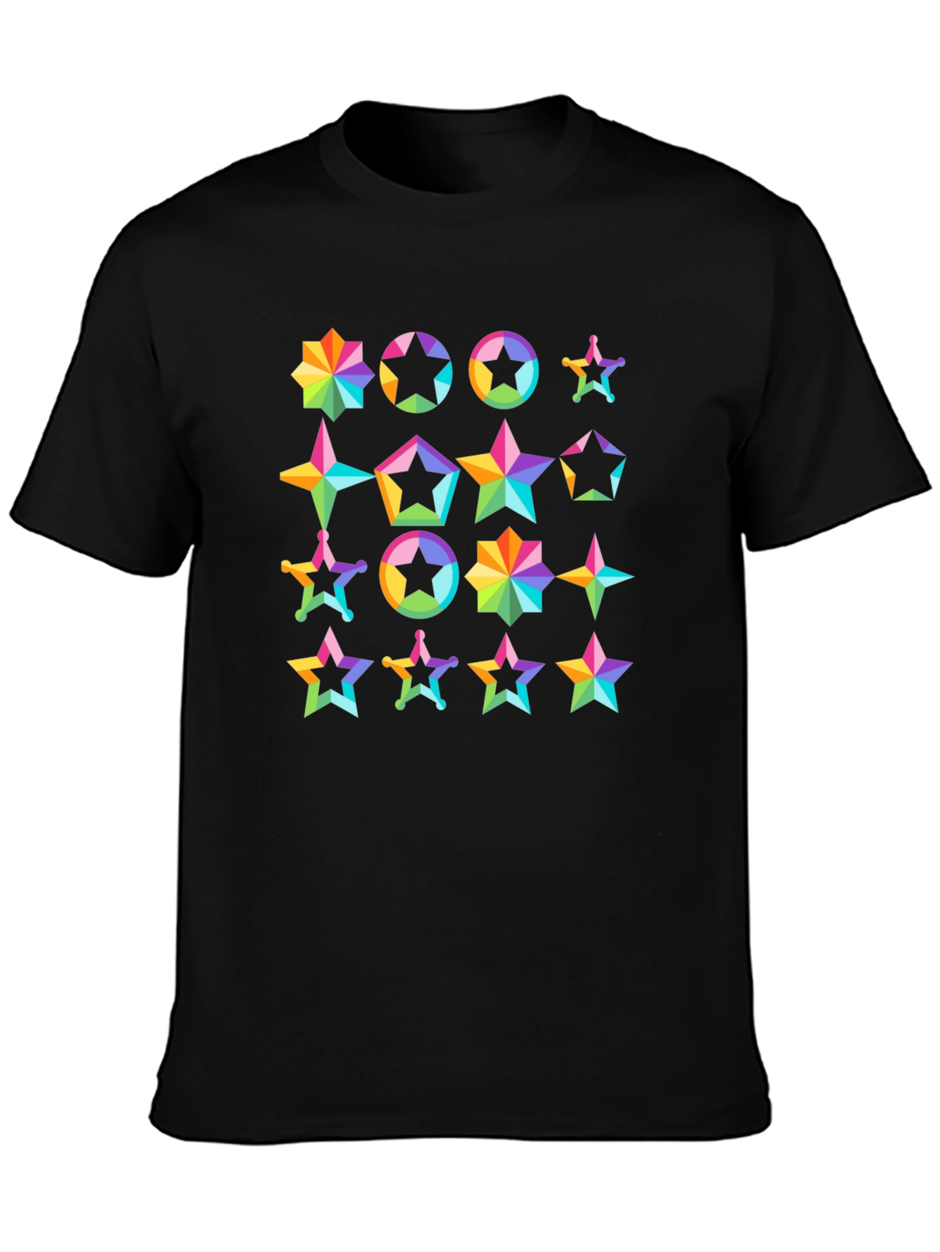 Rainbow Star Pattern T-Shirt
