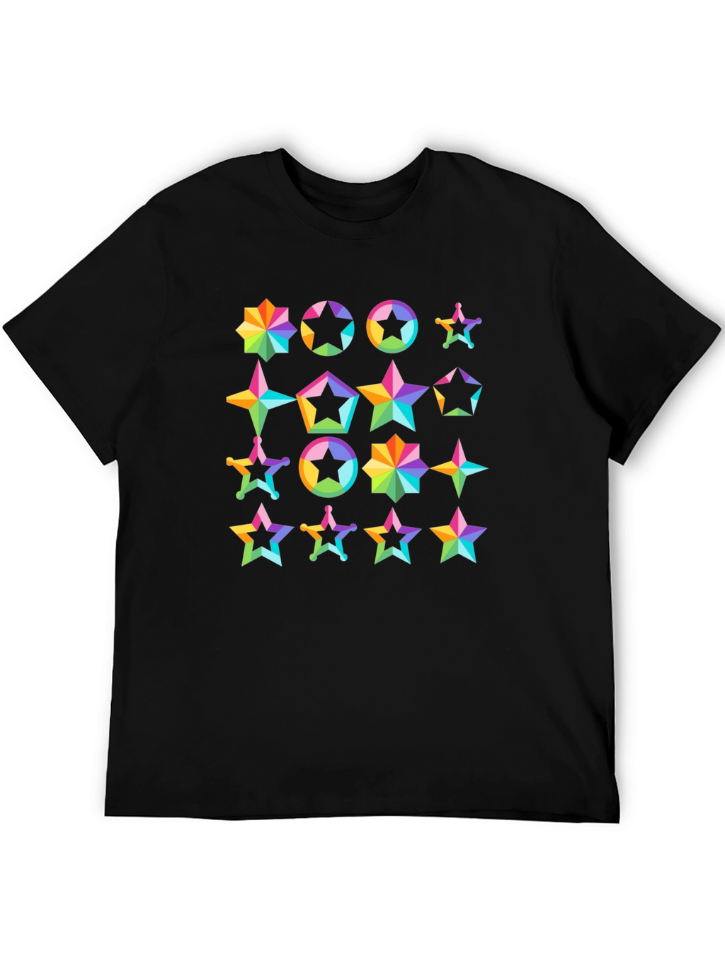 Rainbow Star Pattern T-Shirt