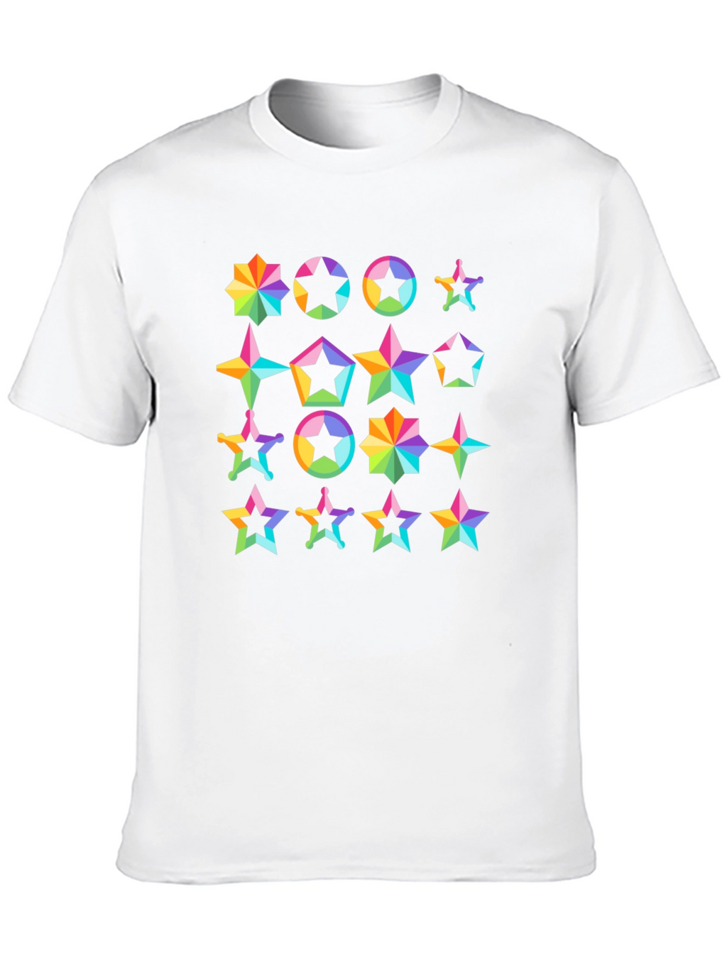 Rainbow Star Pattern T-Shirt