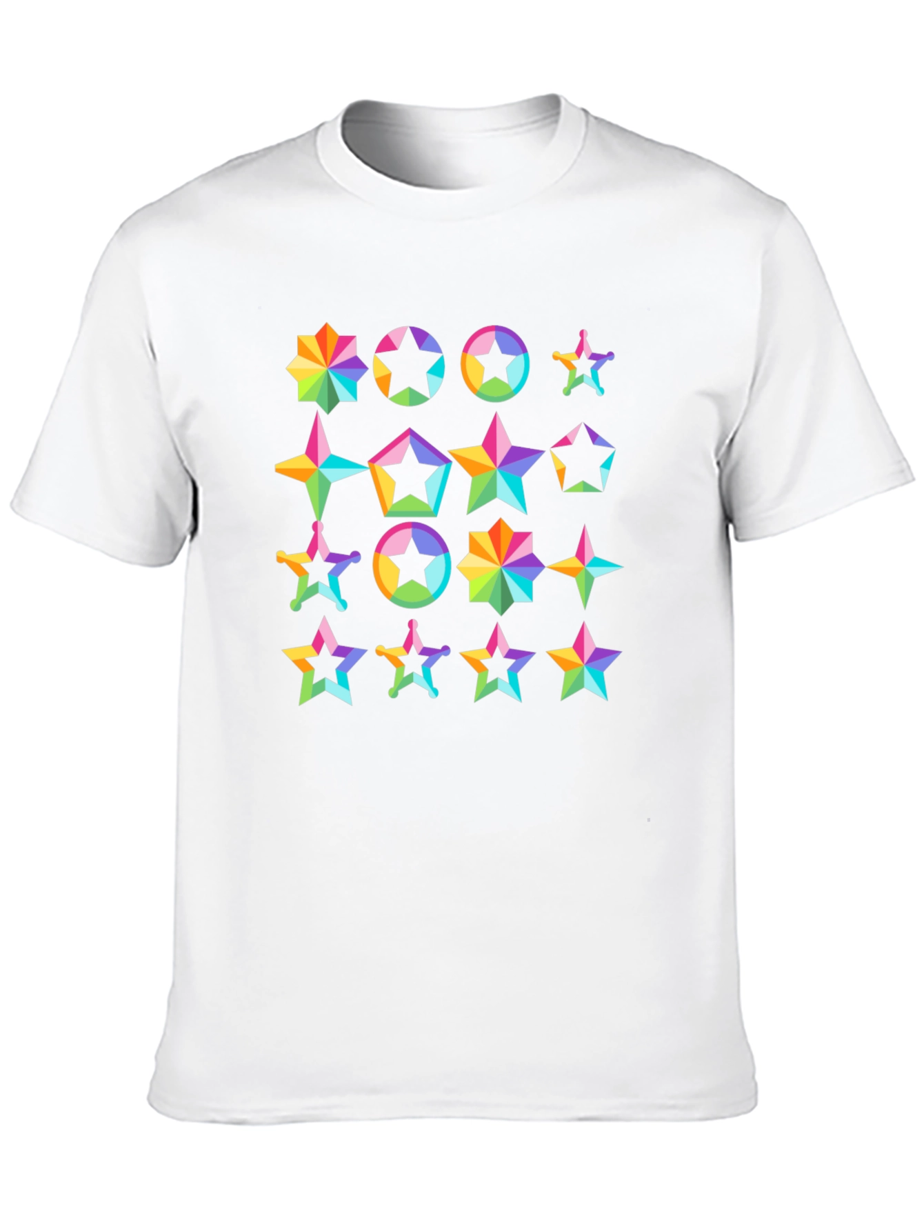 Rainbow Star Pattern T-Shirt