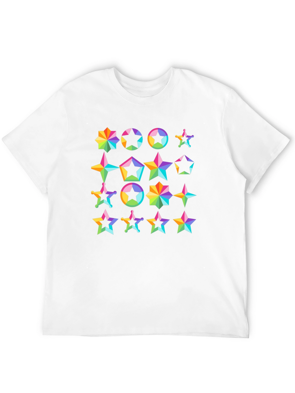 Rainbow Star Pattern T-Shirt