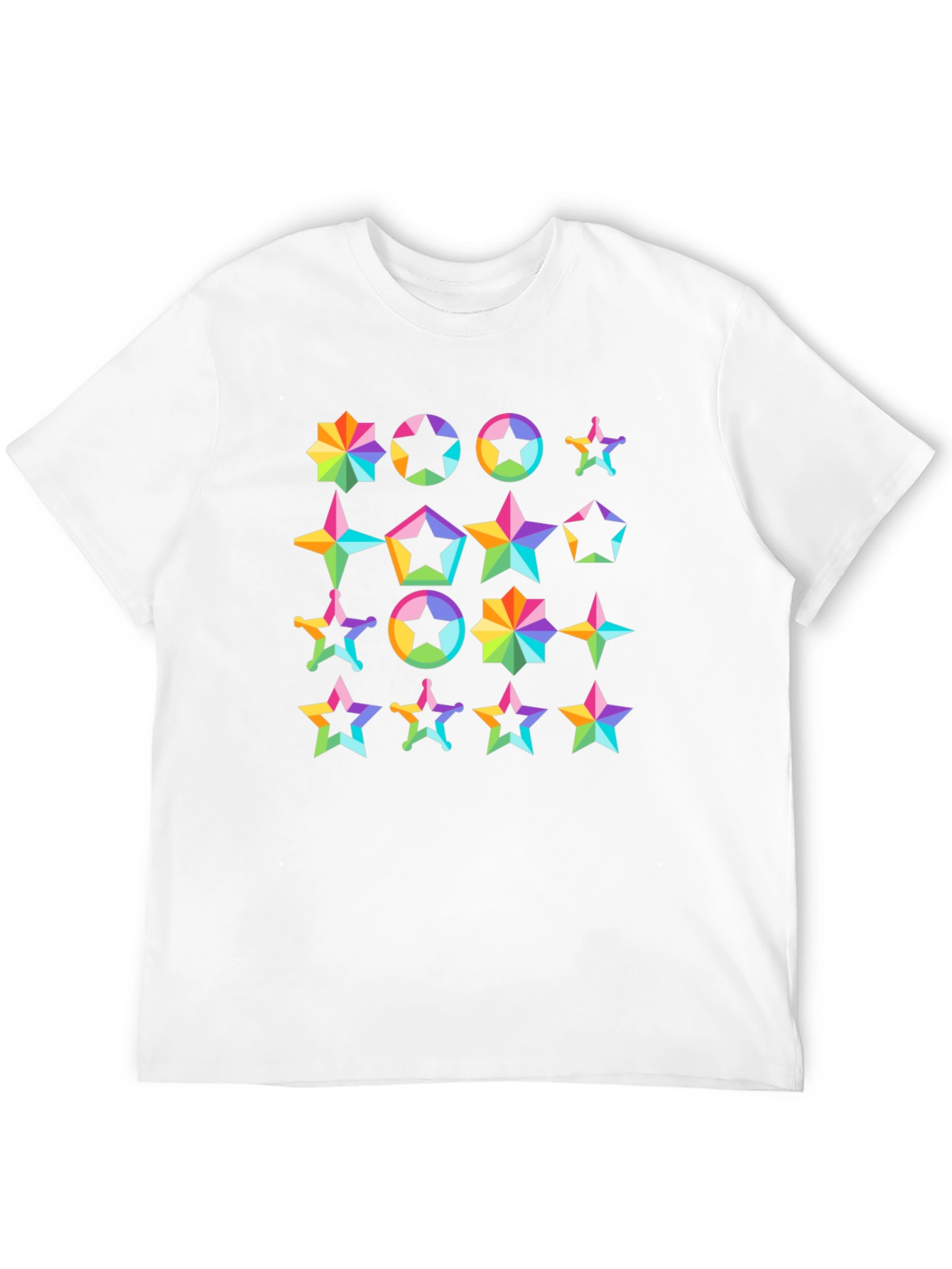 Rainbow Star Pattern T-Shirt