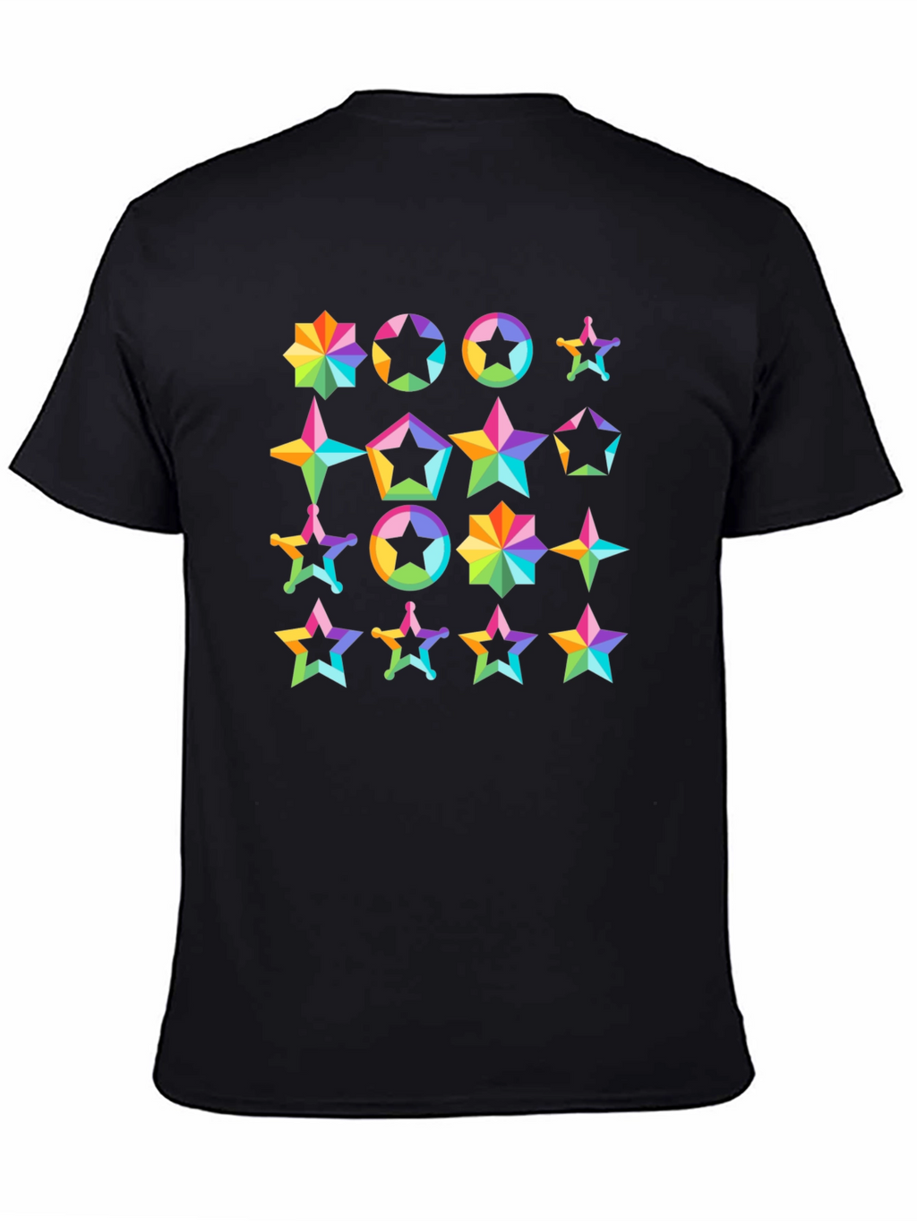 Rainbow Star Pattern T-Shirt