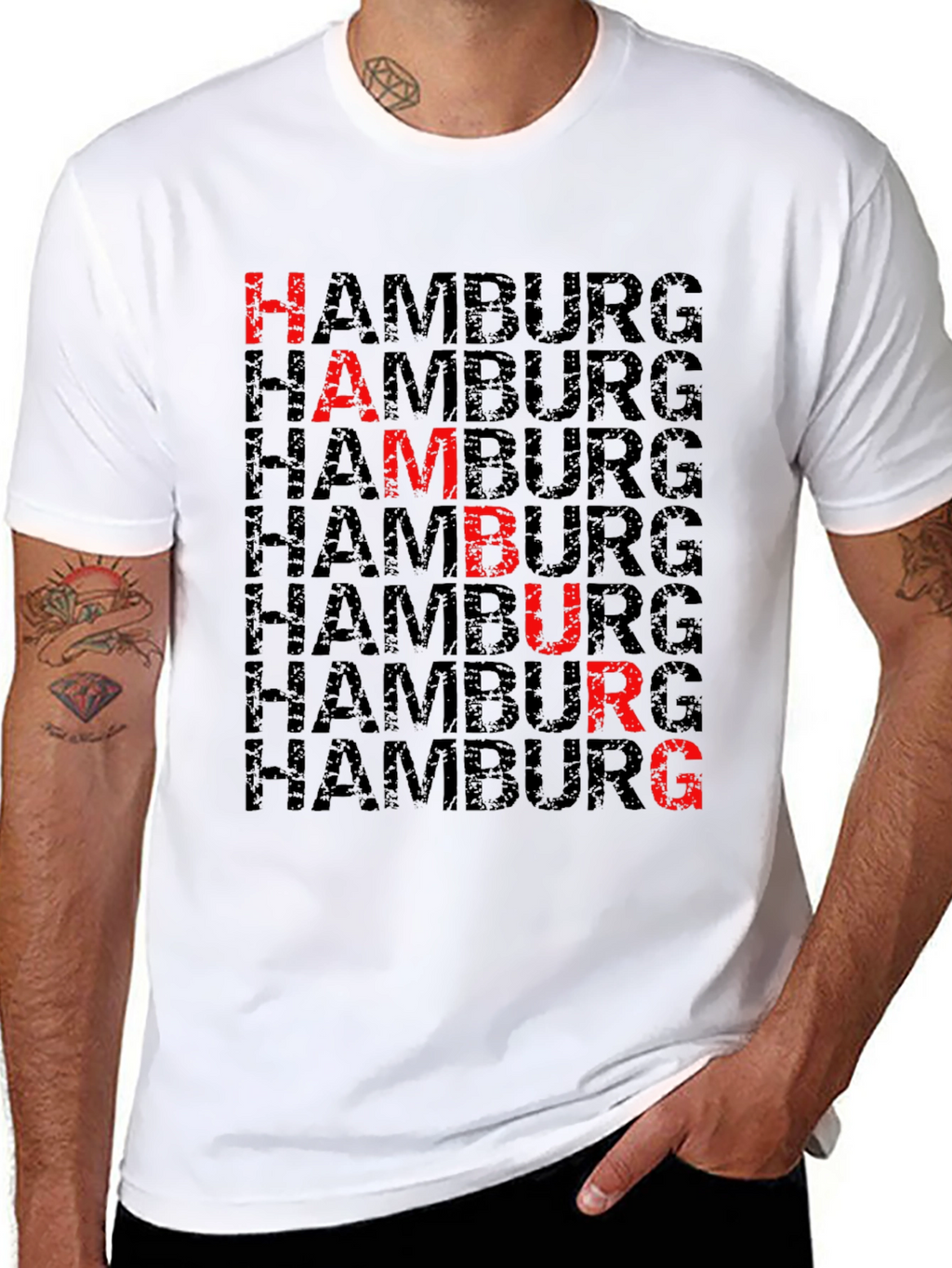 Hamburg T-Shirt - Grunge Lettering Design