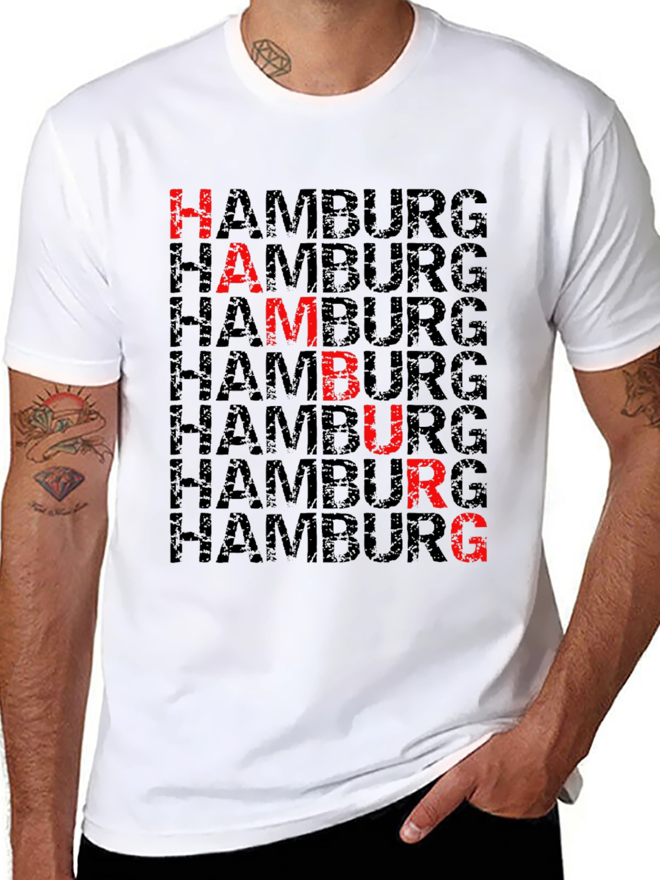 Hamburg T-Shirt - Grunge Lettering Design