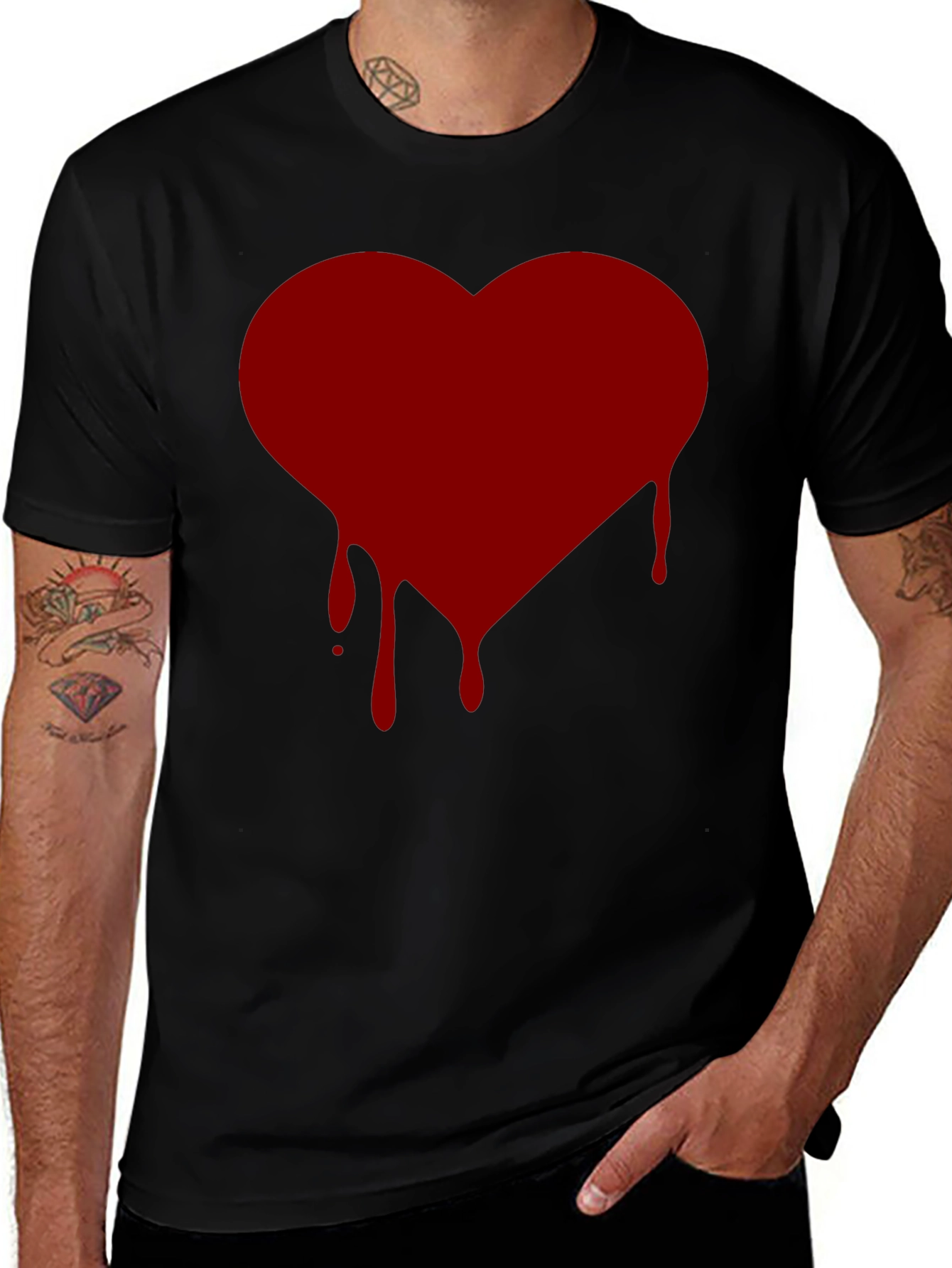 Bleeding Heart Graphic T-Shirt - Black