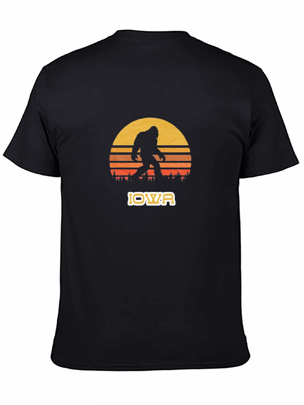 Iowa Bigfoot Sunset Graphic Tee - Black