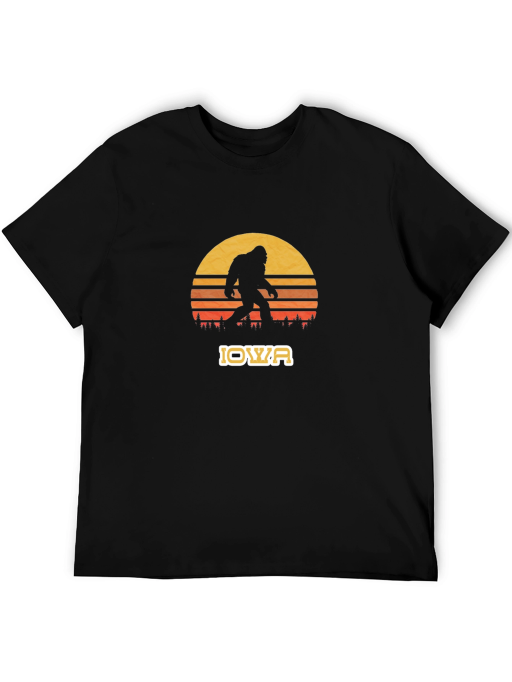 Iowa Bigfoot Sunset Graphic Tee - Black