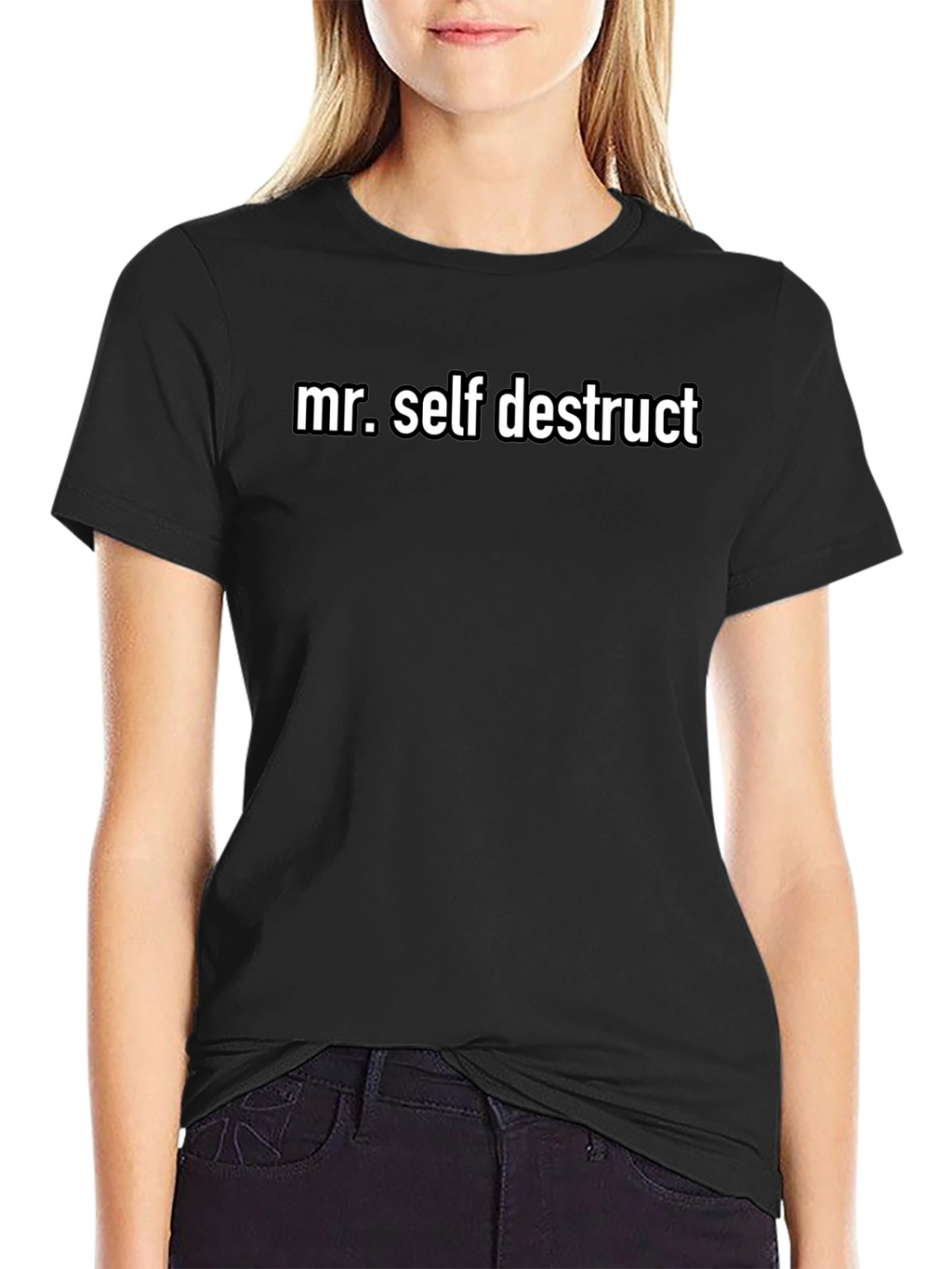 Mr. Self Destruct Graphic Black Tee Shirt