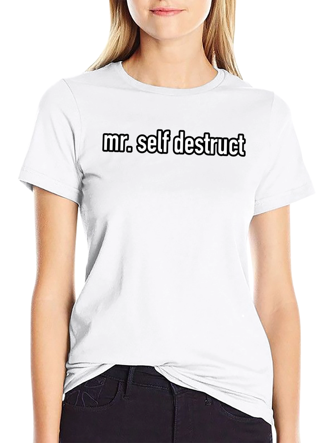 Mr. Self Destruct Graphic Black Tee Shirt