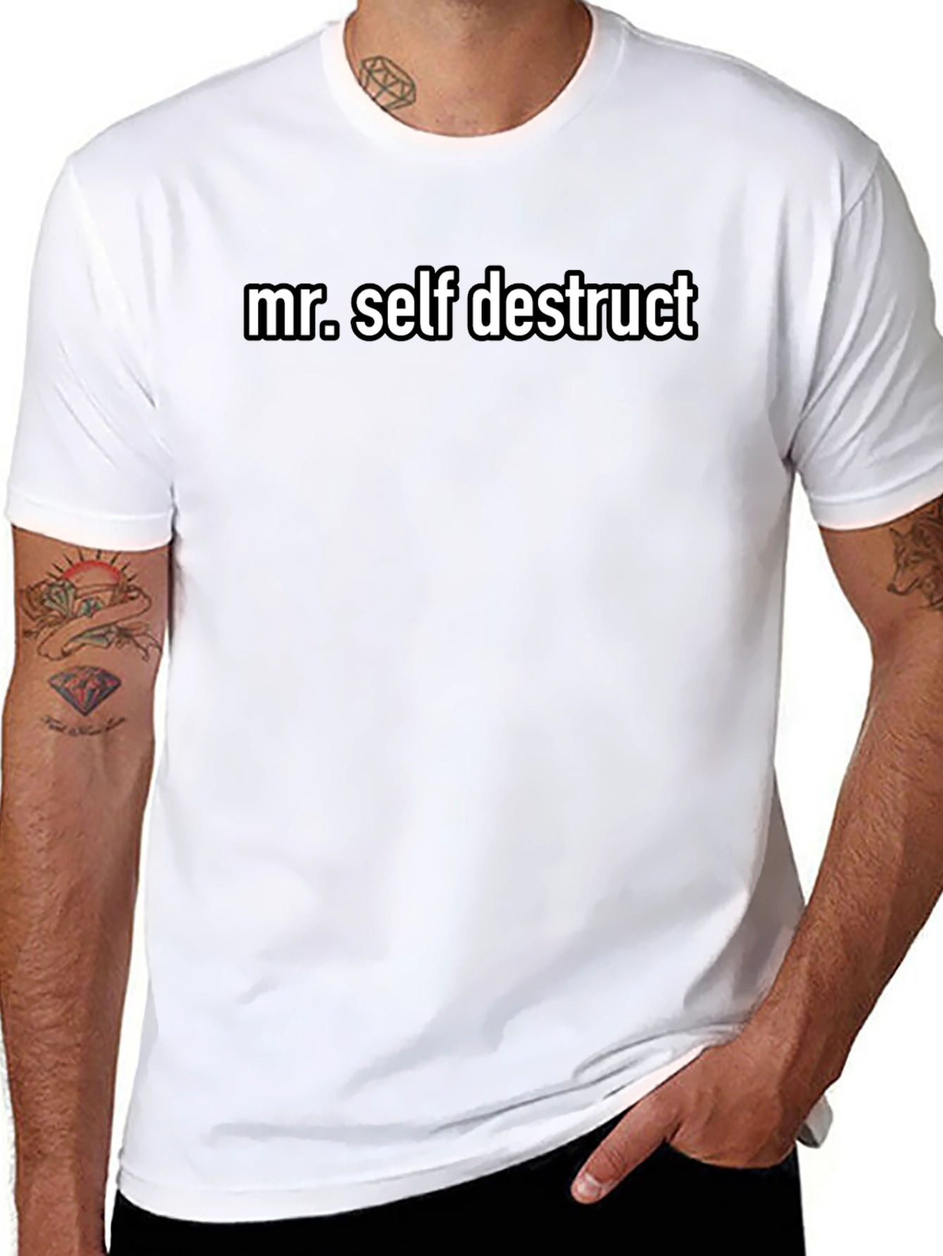 Mr. Self Destruct Graphic Black Tee Shirt